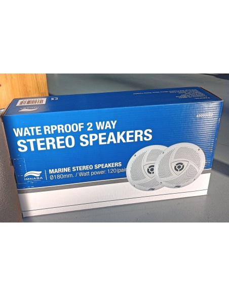 PACK 2 ALTAVOCES NÁUTICOS 120W 185 MM IP34 BLANCOS