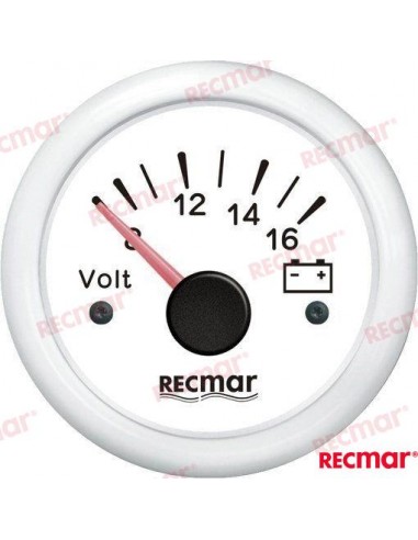VOLTÍMETRO BLANCO 18-32V RECMAR