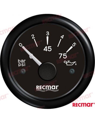 INDICADOR PRESIÓN DE ACEITE NEGRO RECMAR